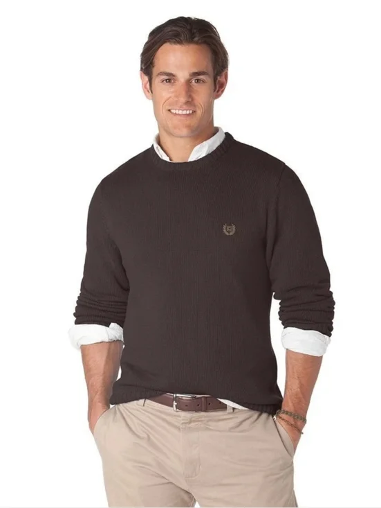 Chaps Men's Preppy Brown Sweater Classic Fit - Picture 2 of 5